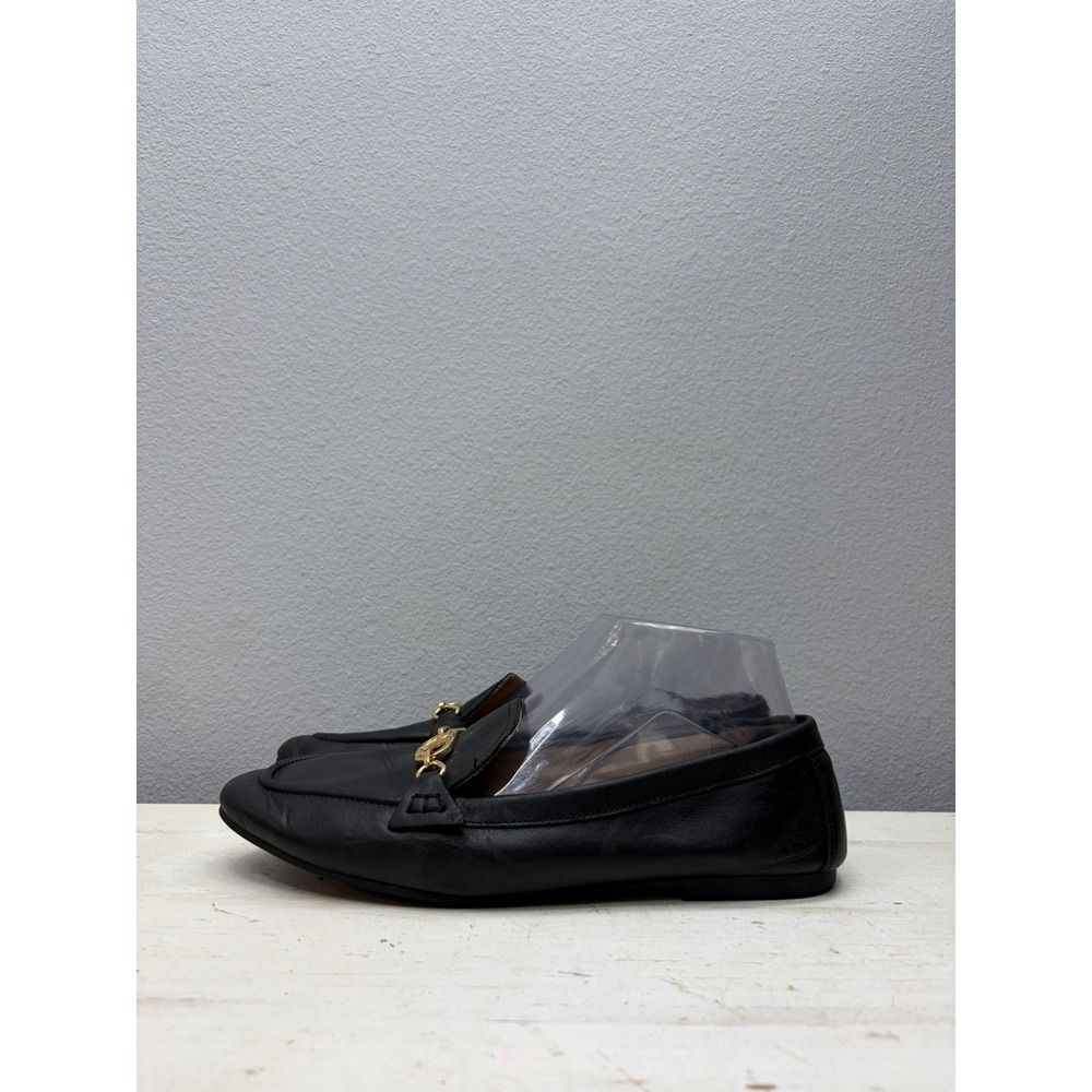 Lauren Ralph Lauren Black Leather Avery Logo Loafers Size 8.5